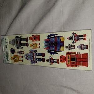 Robots Glitter Rub-Ons